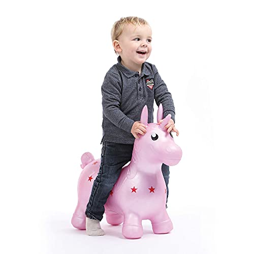 Ludi - 90008 - Mi Unicornio Saltarín - Juguete Inflable para Saltar - Juego de Interior y Exterior - Entrenamiento del Equilibrio y Desarrollo Motor - A partir de los 10 Meses de Edad