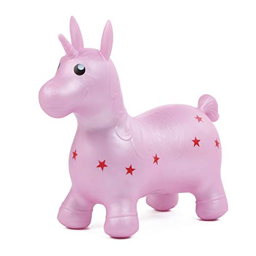 Ludi - 90008 - Mi Unicornio Saltarín - Juguete Inflable para Saltar - Juego de Interior y Exterior - Entrenamiento del Equilibrio y Desarrollo Motor - A partir de los 10 Meses de Edad