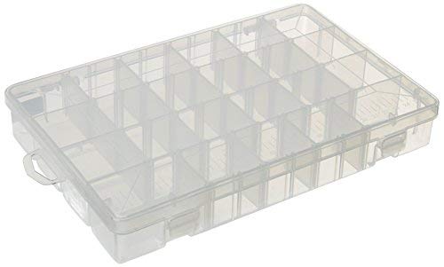 Lunar Box, Caja de plástico Transparente de Compartimiento versátil con divisores Removibles (Medio 23 Compartimentos)