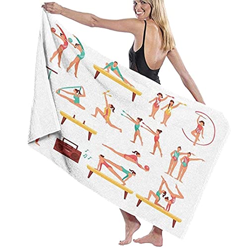 LUYIQ Toalla de Playa Antiarena de Microfibra para Hombre Mujer, Mazas de Caballo con arzones -150x70cm, Toallas Baño Secado Rapido para Piscina, Manta Playa, Toalla Yoga Deporte Gimnasio