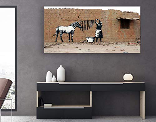 M2M Prints Banksy Zebra - Lienzo decorativo (40 x 24 pulgadas)