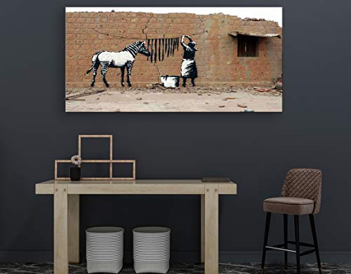 M2M Prints Banksy Zebra - Lienzo decorativo (40 x 24 pulgadas)