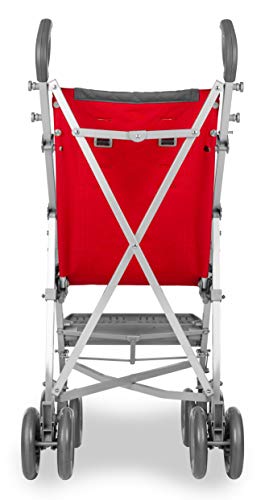 Maclaren Major Elite silla de transporte para niños con necesidades especiales desde 6 meses hasta 50 kg, Incluye arnés de 5 puntos y reposapiés extraíble, Chasis de aluminio, Rojo/gris oscuro