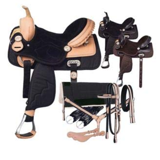 Manaal Enterprises Asiento sintético Western Barrel para silla de montar de caballo, tamaño de 14 a 18 pulgadas (asiento de 14 pulgadas)