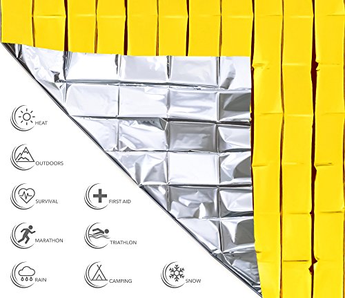Manta de Emergencia Urban Medical ® | Primeros Auxilios | 10 Unidad | Oro / Plata | 210 x 160 cm | Manta de Aluminio Impermeable