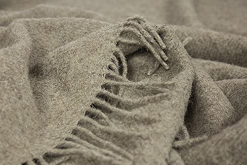 Manta de lana Zelanda de Nostra, 100 % lana, manta cálida, perfecta para bebés, manta de color natural, 140 x 200 cm