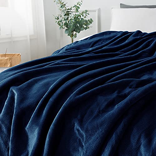 Mantas para Sofa Azul Oscuro 150 × 200 cm, RATEL Mantas para Cama de Franela Reversible, Mantas Ligeras de 100% Microfibra - Fácil De Limpiar - Extra Suave Cálido