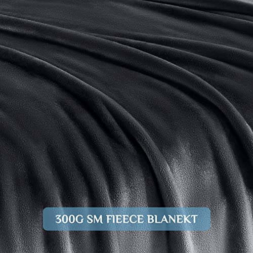Mantas para Sofa Gris Oscuro130 × 150 cm, RATEL Mantas para Cama de Franela Reversible, Mantas Ligeras de 100% Microfibra - Fácil De Limpiar - Extra Suave Cálido