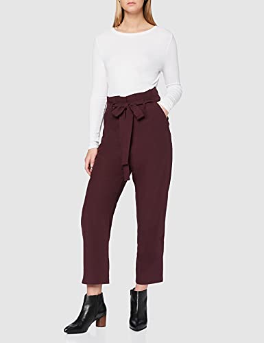 Marca Amazon - find. Check Paperbag Waist, Pantalón de Cuadros con Cintura de Fuelle Mujer, Violeta (Wine), 48, Label: 3XL