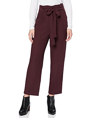 Marca Amazon - find. Check Paperbag Waist, Pantalón de Cuadros con Cintura de Fuelle Mujer, Violeta (Wine), 48, Label: 3XL