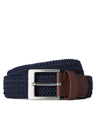 Marca Amazon - find. Cinturón Trenzado para Hombre, Azul (Navy), M, Label: M