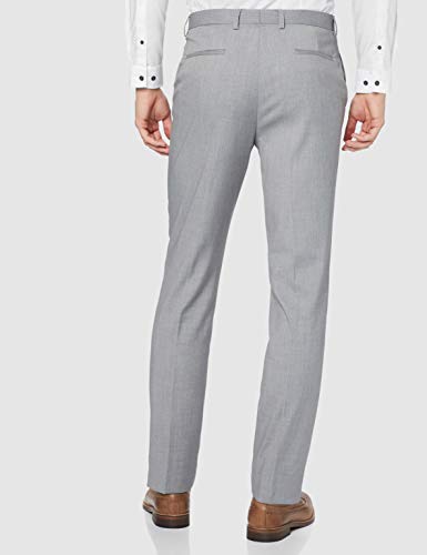 Marca Amazon - find. Pantalón de Traje Entallado para Hombre, Gris (Light Grey), 34W / 32L, Label: 34W / 32L
