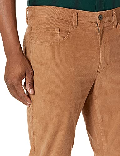Marca Amazon - Goodthreads: pantalones pitillo de pana elásticos con 5 bolsillos para hombre, Beige (Khaki Kha), 42W x 30L