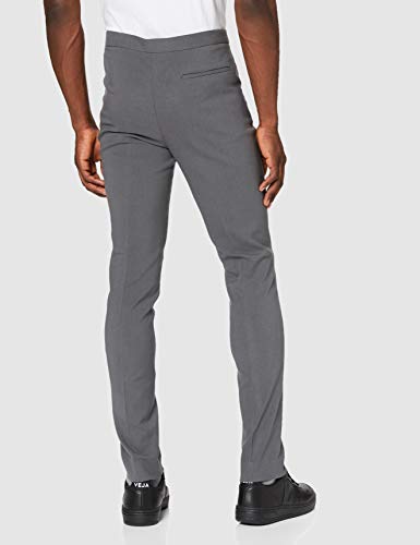 Marca Amazon - MERAKI Pantalones con Pinzas Vestir Skinny Fit Hombre, Gris (Grey 103), 34W / 32L, Label: 34W / 32L