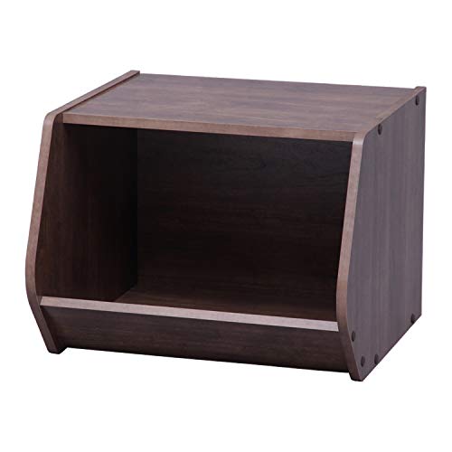 Marca Amazon - Movian Nicho de almacenamiento abierto en madera - Caja de almacenamiento modular de madera apilable STB-400 - Roble marrón, 40 x 38,8 x 30,5 cm de ancho (531484)