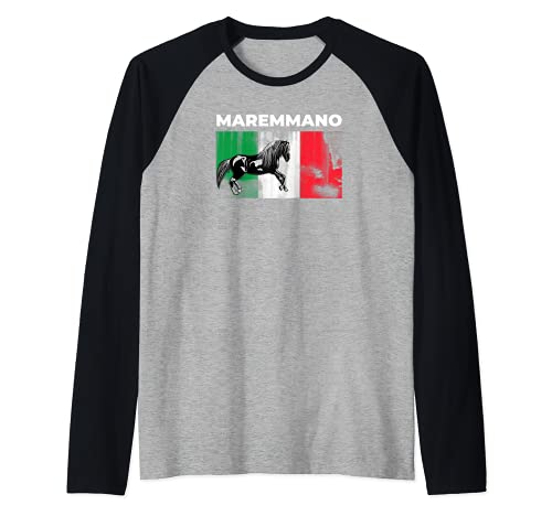 Maremmano Caballo Italiano Camiseta Manga Raglan