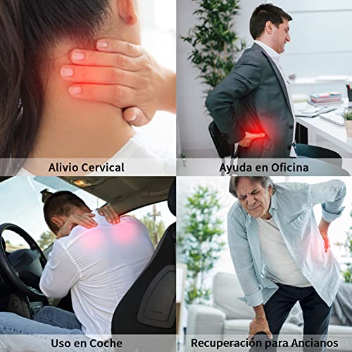 Masajeador eléctrico de hombro, rotación 4D, masaje para cuello, espalda y cuello, con función de calor para casa, oficina o coche