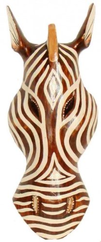 Máscara decorativa (30 cm, madera), diseño de cebra
