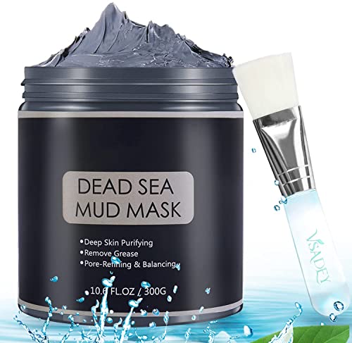 Máscarilla Facial de Barro de Mar Muerto 300g, Mascarilla Facial Hidratante, Limpieza Profunda Mascarilla Purificante e Exfoliante, Arcillas Faciales para Anti Poros Acné Puntos Negros Espinillas