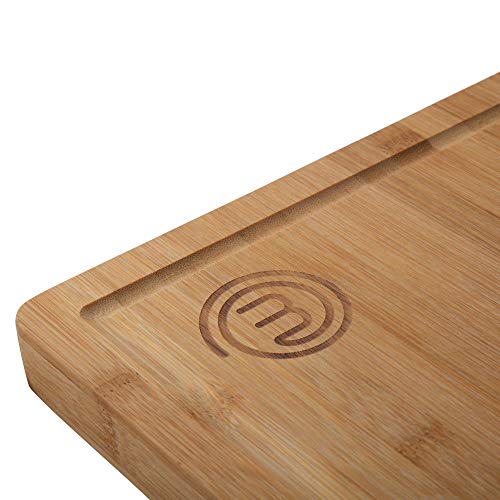 MasterChef 525522 Tabla bambú, para Preparar, Cortar, trocear y Servir, Dimensiones: 38,5 x 27,5 cm