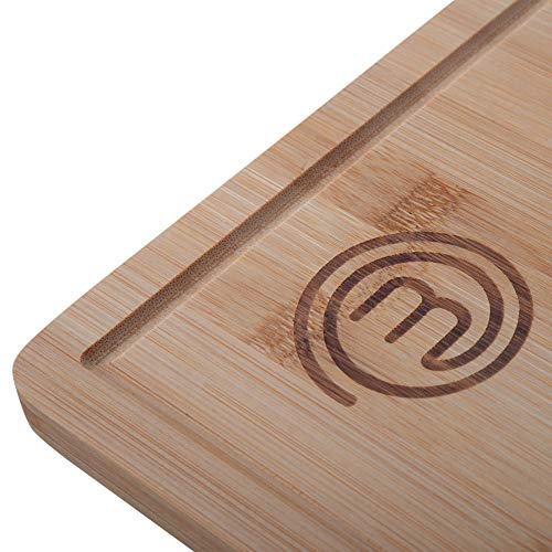 MasterChef 525523 Set de 2 Tablas bambú, para Preparar, Cortar, trocear y Servir, Dimensiones: 38,5 x 27,5 cm / 34 x 23,5 cm