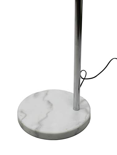 MaxxHome - Lámpara de pie de mármol con arco curvado para salón (altura regulable, 179 cm), color blanco