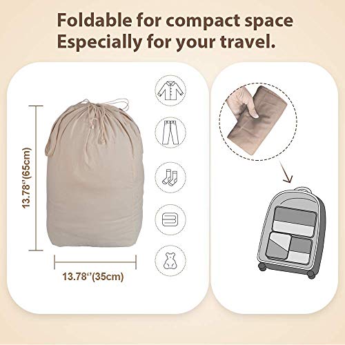 MCleanPin - 2 Bolsas de Lavandería Organizador Ropa Sucia, Bolsa de Colada con Cuerda Nilón Cesto Plegable para Baño Viaje Dormitorio , Reutilizable Bolsas de almacenamiento con Gran Capacidad