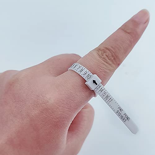 Medidor de Anillo 6 PCS US Anillos Medidores de Plástico para Medir los Dedos, para Mujeres y Hombres