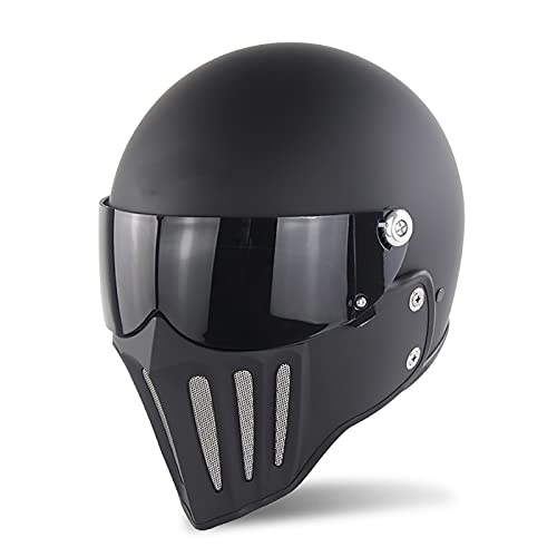 Medio Casco de Moto Retro Casco Jet con Visera Solar Casco Abierto Custom Scooter para Mujer Hombre Adultos Casco Abierto de Motocicleta,ECE Homologado A,L=59~60cm