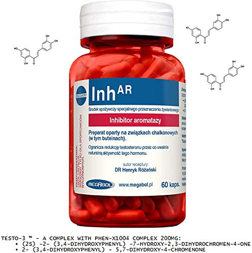 MEGABOL Inh-AR | Inhibidor de aromatasa | Bloqueador de estrógenos | Potenciador de testosterona para hombres | Apoyo hormonal | Pastillas anabólicas para el crecimiento de masa muscula (120 cápsulas)