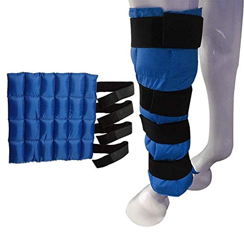 MENHUA Envoltura de Hielo para Patas de Caballo, Paquete frío para protección de piernas ecuestres Reutilizable con 24 Paquetes pequeños Bolsa de Hielo (Azul)