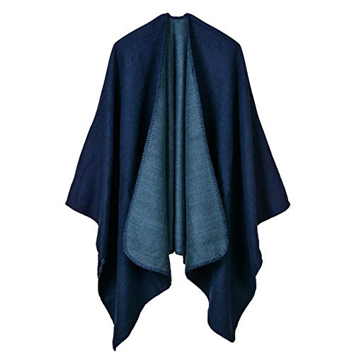 MEOKEY Poncho para Mujer de Invierno Cárdigan de Elegante Abrigada Calentito Diseño Casual Simple Manta Chal 150 x 130 CM