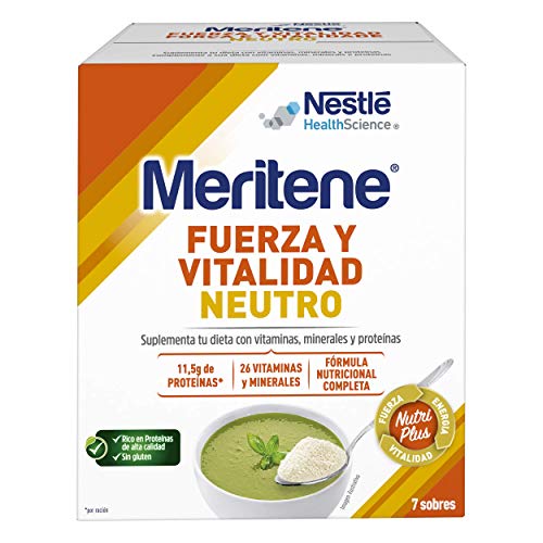 Meritene® Fuerza y Vitalidad Neutro - Formato polvo - 7 sobres - Suplementa tu nutrición y refuerza tu sistema inmune con vitaminas, minerales y proteínas
