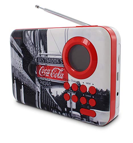 Metronic 477510 - Radio FM mp3 West Street Coca-Cola con Toma USB/microsd, Toma Jack y función Despertador.