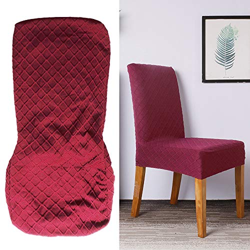 mewmewcat - Funda elástica para silla de comedor, diseño texturizado en forma de rombos, extraíble, lavable, ideal para hoteles, 4 piezas