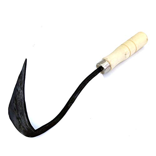 MEYLEE Arado de Mano, azada de Mango Corto de Madera, Herramienta Tradicional de Excavadora de jardín de Estilo Coreano, para Plantar, trasplantar, desmalezar, Patio de balcón móvil