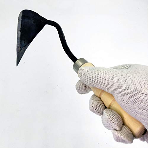 MEYLEE Arado de Mano, azada de Mango Corto de Madera, Herramienta Tradicional de Excavadora de jardín de Estilo Coreano, para Plantar, trasplantar, desmalezar, Patio de balcón móvil