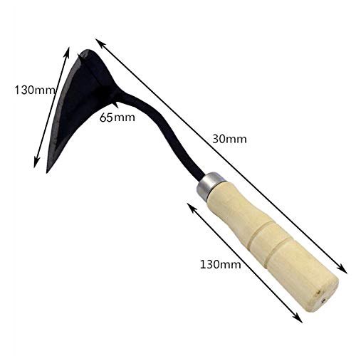 MEYLEE Arado de Mano, azada de Mango Corto de Madera, Herramienta Tradicional de Excavadora de jardín de Estilo Coreano, para Plantar, trasplantar, desmalezar, Patio de balcón móvil