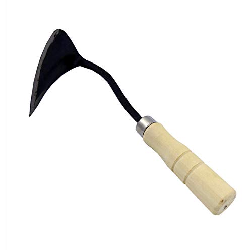 MEYLEE Arado de Mano, azada de Mango Corto de Madera, Herramienta Tradicional de Excavadora de jardín de Estilo Coreano, para Plantar, trasplantar, desmalezar, Patio de balcón móvil