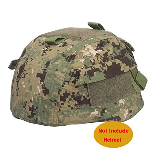 MICH 2002 (Ver2 Gamuza de funda para casco de combate con bolsillo trasero 6 colores de velcro para táctico militar de Airsoft Paintball Caza (Digital Woodland, en FG, camuflaje, AOR2, ACU, Sandstorm Camo), AOR2