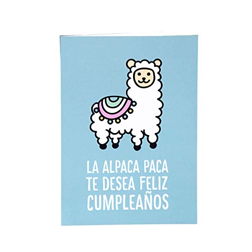 Milimetrado 104453 Postal de Cumpleaños - Dodo, Perezoso, Alpaca Paca - Tarjeta de felicitación de cumpleaños (Alpaca), DIN A6