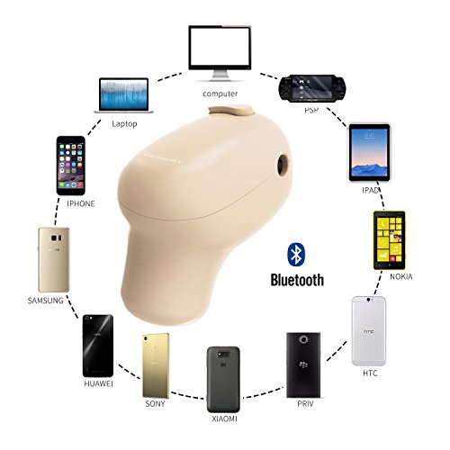 Mini Auricular Bluetooth,Kingbull Invisible Inalámbrico Auriculares Bluetooth Auricular Headset Cascos con micrófono Llamadas Manos Libres para iPhone iPad Macbook Huawei Smartphones Tabletas Desnude