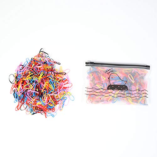 Mini bandas de goma de 500 piezas, banda elástica suave y colorida para el cabello, gomas pelo bebe, banda para el cabello y linda bolsa dealmacenamiento, adecuada para trenzas de niños (multicolor)