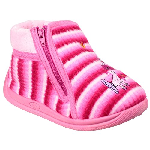 Mirak - Zapatillas botines de estar por casa con cremallera modelo Safari para niños (30 EU/Rosa)