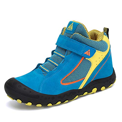 Mishansha Zapatos de Botas de Invierno para Unisex-Niños Botas de Senderismo Cómoda Botas de Montaña Deportiva Azul Gr.26
