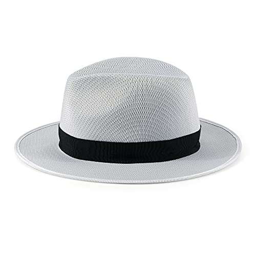 Mix Brown Sombrero de Jazz Panamá Empacable, Sombrero de Playa Fedora Transpirable de ala Ancha para en la Hombres Mujeres Verano ala Ancha Sombrero de Paja UPF 50+