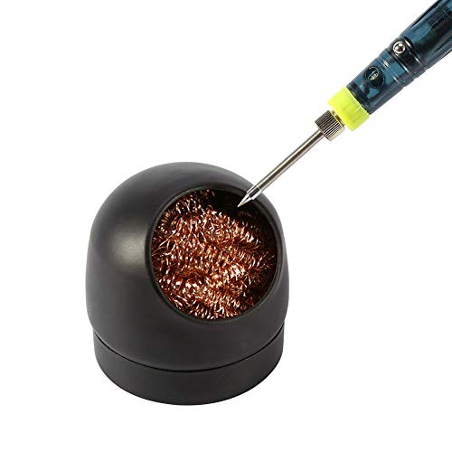 MMOBIEL Limpiador de hierro para punta soldadura, fibra de alambre para limpieza y estación de soporte de metal y latón