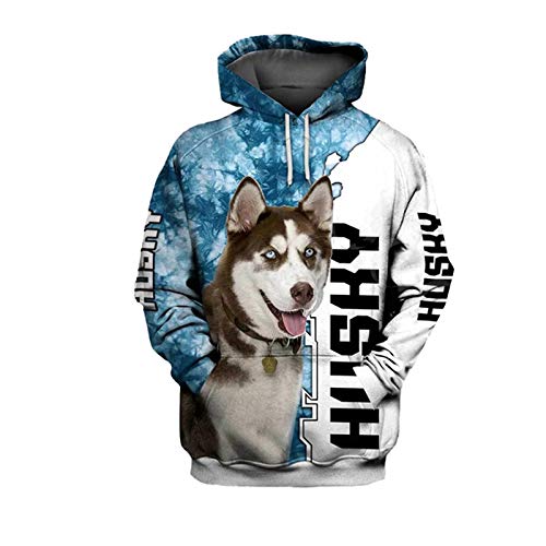 Moda 3D Print Animal Husky Dog Sky Hoodie Hombres Mujeres Harajuku Pet Dog Streetwear Casual Abrigo con Capucha Hoodie 2 XXXL
