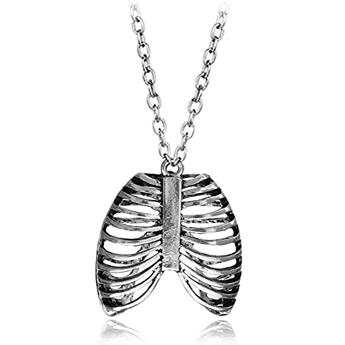 Moda anatómica anatomía del pecho humano Maxi collar antiguo collar colgantes se destacan con joyería