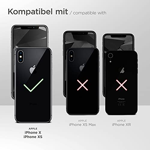 MoEx Elegante Funda para móvil Compatible con iPhone X/iPhone XS | con Tira para sacarlo, Noir